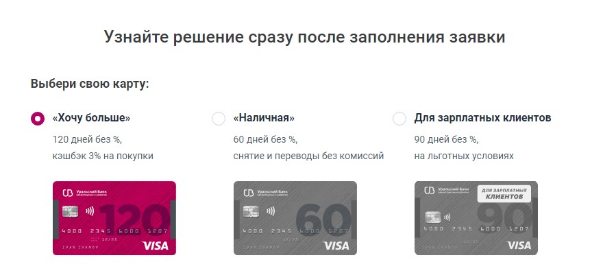 Кредитные карты УБРИР
